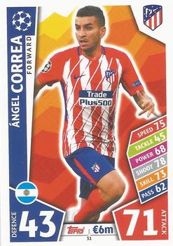 Angel Correa Atletico Madrid 2017/18 Topps Match Attax CL #51