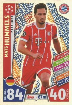 Mats Hummels Bayern Munchen 2017/18 Topps Match Attax CL Defensive Dynamo #59