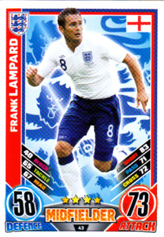 #043 Frank Lampard Match Attax Euro EM 2012 England 