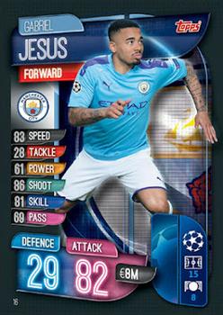 Gabriel Jesus Manchester City 2019/20 Topps Match Attax CL UK version #16
