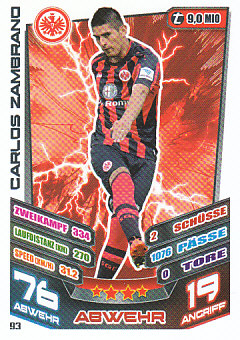 Carlos Zambrano Eintracht Frankfurt 2013/14 Topps MA Bundesliga #93