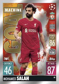 Mohamed Salah Liverpool 2021/22 Topps Match Attax ChL Goal Machine #60