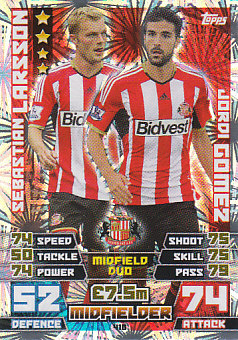 416 Larsson / Gomez Duo Match Attax 2014/2015 Sunderland 