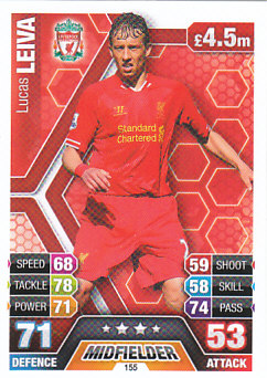 Lucas Leiva Liverpool 2013/14 Topps Match Attax #155