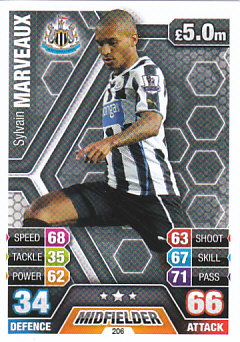 Sylvain Marveaux Newcastle United 2013/14 Topps Match Attax #206