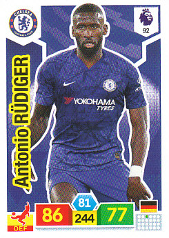 Antonio Rudiger Chelsea 2019/20 Panini Adrenalyn XL #92
