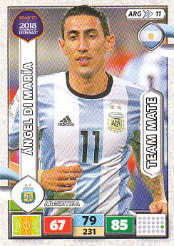 Angel Di Maria Argentina Panini Road to 2018 World Cup #ARG11