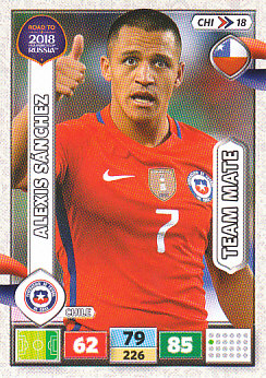 Alexis Sanchez Chile Panini Road to 2018 World Cup #CHI18