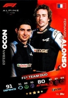 Esteban Ocon & Fernand Alonso Topps F1 Turbo Attax 2021 F1 Base #51