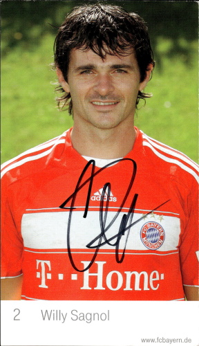 Willy Sagnol FC Bayern Mnichov 2007/08 Podpisova karta Autogram