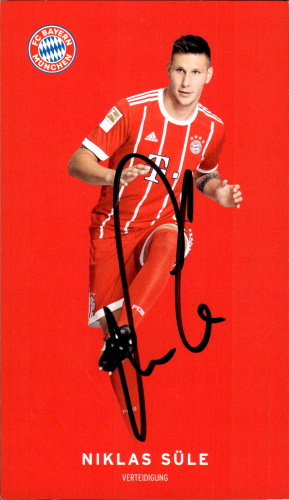 Niklas Sule FC Bayern Mnichov 2017/18 Podpisova karta Autogram