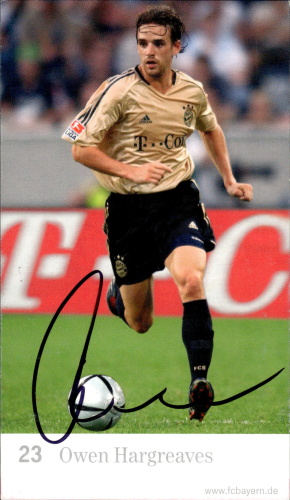 Owen Hargreaves FC Bayern Mnichov 2004/05 Podpisova karta Autogram