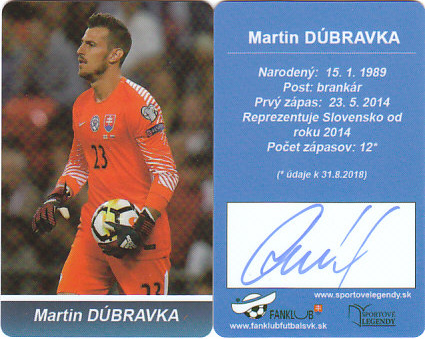 Martin Dubravka Slovensko Fanklub slovenskej reprezentacie originalni autogram #4