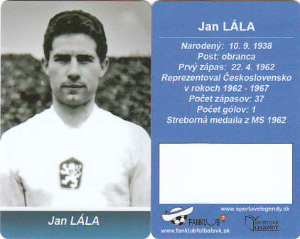 Jan Lala Ceskoslovensko Fanklub slovenskej reprezentacie #45