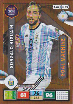 Gonzalo Higuain Argentina Panini Road to 2018 World Cup Goal Machine #ARG05