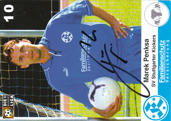 Marek Penksa Stuttgarter Kickers 2000/01 Podpisova karta autogram