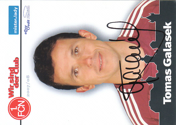 Tomas Galasek 1. FC Nurnberg 2007/08 Podpisova karta autogram