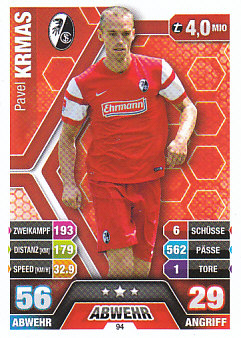 Pavel Krmas SC Freiburg 2014/15 Topps MA Bundesliga #94