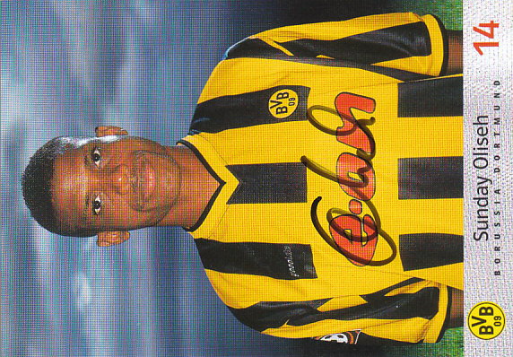 Sunday Oliseh Borussia Dortmund 2000/01 Podpisova karta Autogram