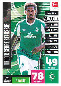 Theodor Gebre Selassie Werder Bremen 2020/21 Topps MA Bundesliga #86