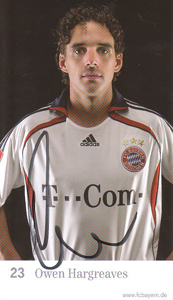 Owen Hargreaves FC Bayern Mnichov 2006/07 Podpisova karta Autogram