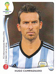 Hugo Campagnaro Argentina samolepka Panini World Cup 2014 #418
