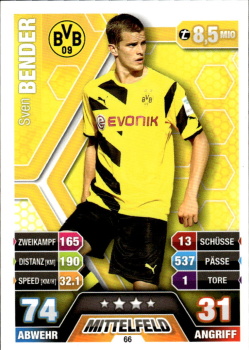 Sven Bender Borussia Dortmund 2014/15 Topps MA Bundesliga #66