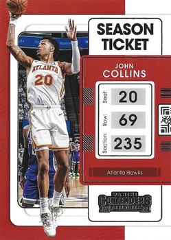 John Collins Atlanta Hawks 2021/22 Panini Contenders Basketball Season Ticket #14