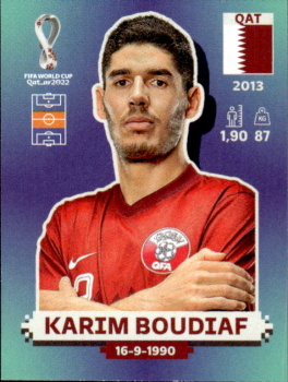 Karim Boudiaf Qatar samolepka Panini World Cup 2022 Silver version #QAT12
