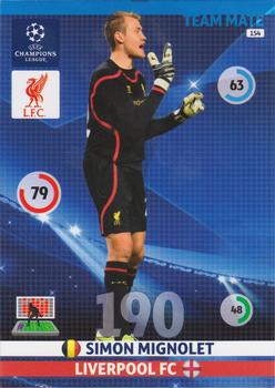 Simon Mignolet Liverpool 2014/15 Panini Champions League #154