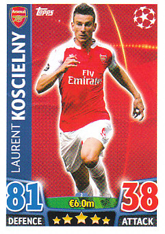 Laurent Koscielny Arsenal 2015/16 Topps Match Attax CL #2