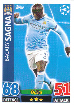 Bacary Sagna Manchester City 2015/16 Topps Match Attax CL #38