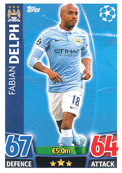 Fabian Delph Manchester City 2015/16 Topps Match Attax CL #44