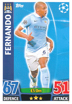 Fernando Manchester City 2015/16 Topps Match Attax CL #45
