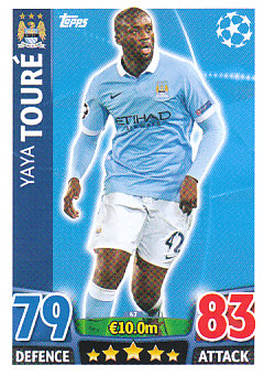 Yaya Toure Manchester City 2015/16 Topps Match Attax CL #47