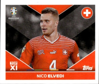 Nico Elvedi Switzerland samolepka Topps EURO 2024 #SUI-TOP1