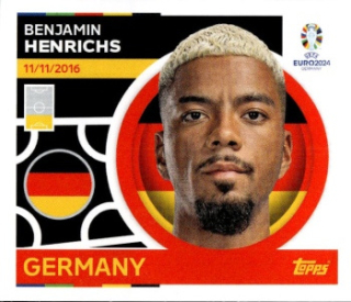 Benjamin Henrichs Germany samolepka Topps EURO 2024 #GER6