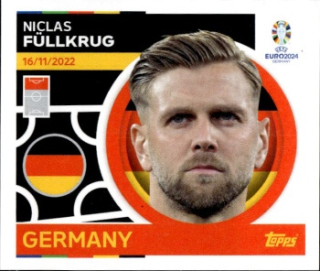 Niclas Fullkrug Germany samolepka Topps EURO 2024 #GER17