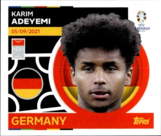 Karim Adeyemi Germany samolepka Topps EURO 2024 #GER18
