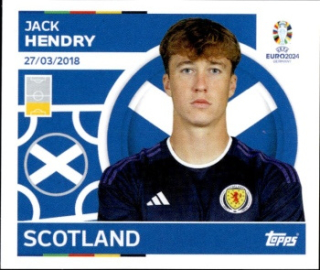 Jack Hendry Scotland samolepka Topps EURO 2024 #SCO6