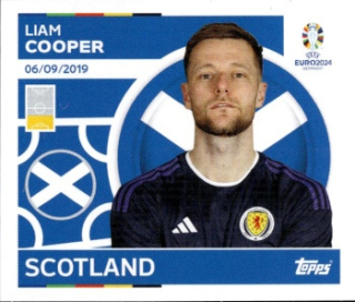 Liam Cooper Scotland samolepka Topps EURO 2024 #SCO7