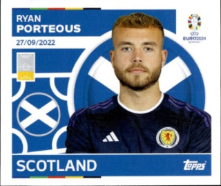 Ryan Porteous Scotland samolepka Topps EURO 2024 #SCO9