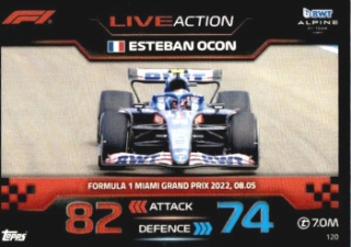 Esteban Ocon Alpine Topps F1 Turbo Attax 2023 F1 Live Action 2022 #120