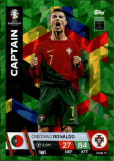 Cristiano Ronaldo Portugal Topps Match Attax EURO 2024 Captain Green Emerald #POR17