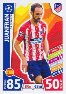 Juanfran Atletico Madrid 2017/18 Topps Match Attax CL #39