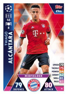 Thiago Alcantara Bayern Munchen 2018/19 Topps Match Attax CL #81