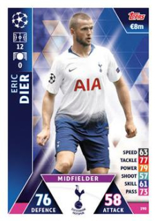 Eric Dier Tottenham Hotspur 2018/19 Topps Match Attax CL #190
