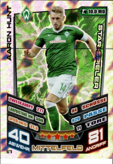 Aaron Hunt Werder Bremen 2013/14 Topps MA Bundesliga Star-Spieler #67