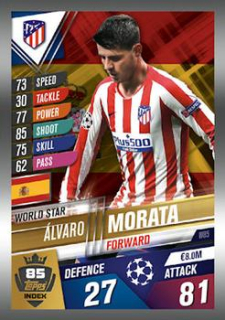 Alvaro Morata Atletico Madrid Topps Match Attax 101 2019/20 World Star #W85