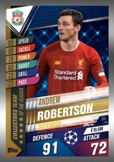 Andrew Robertson Liverpool Topps Match Attax 101 2019/20 Collectors Team of the Season #TS04